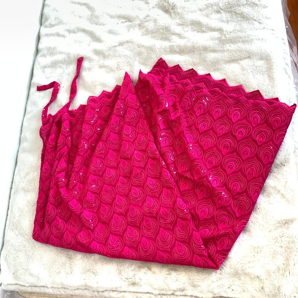 Indian Red Embroidery Sequins Lace Indian Red 76x45